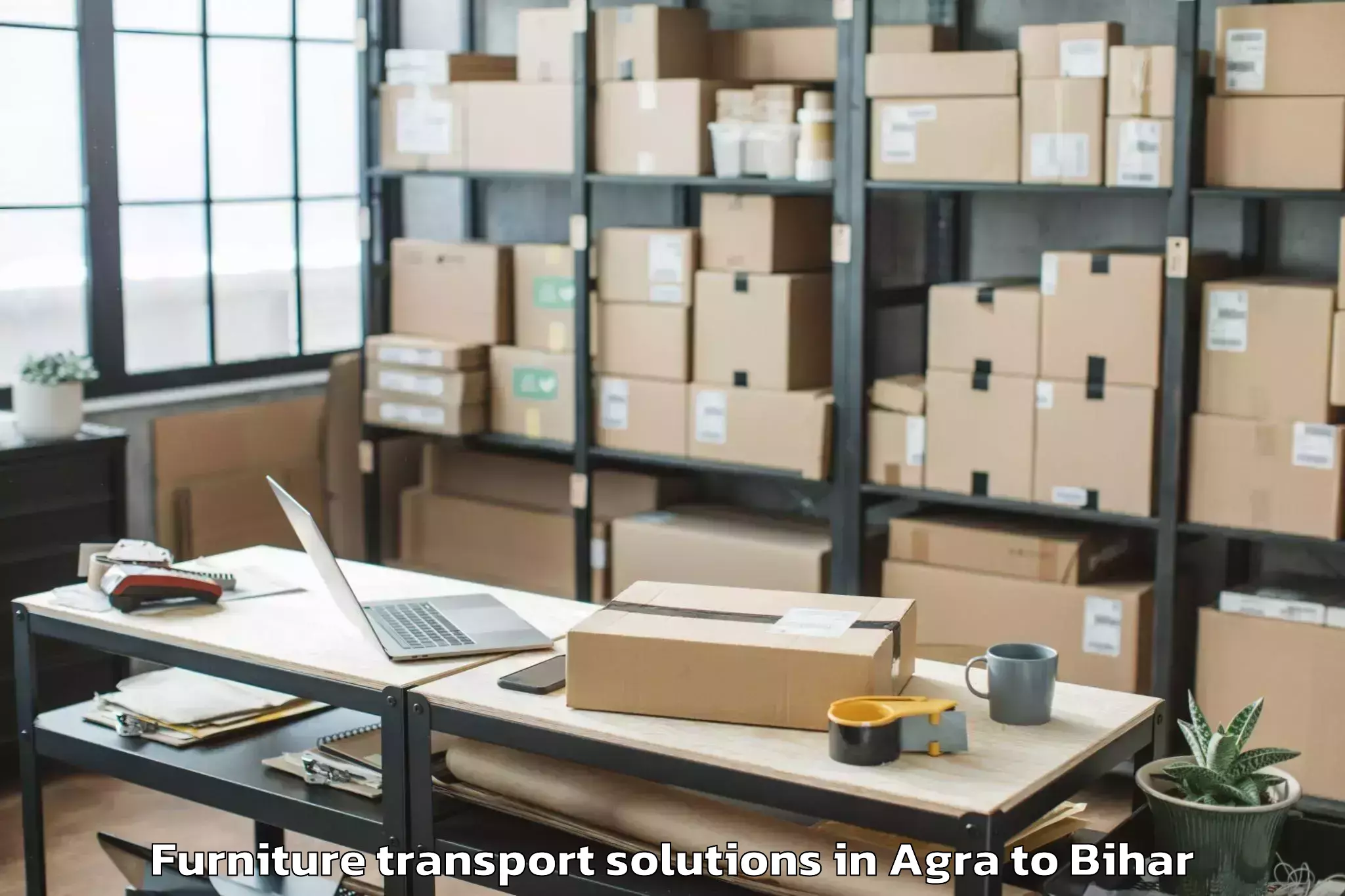 Book Agra to Jogbani Furniture Transport Solutions